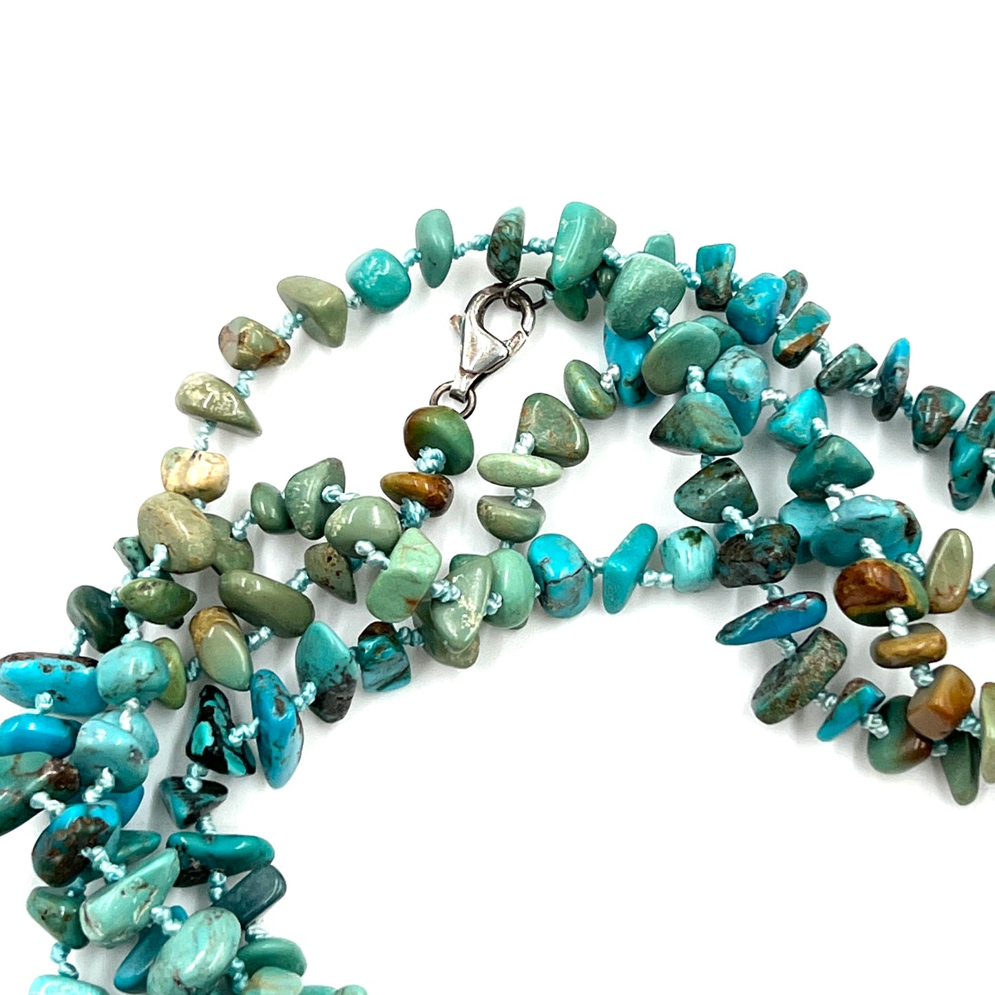 Hand Knotted Chip Turquoise Necklace