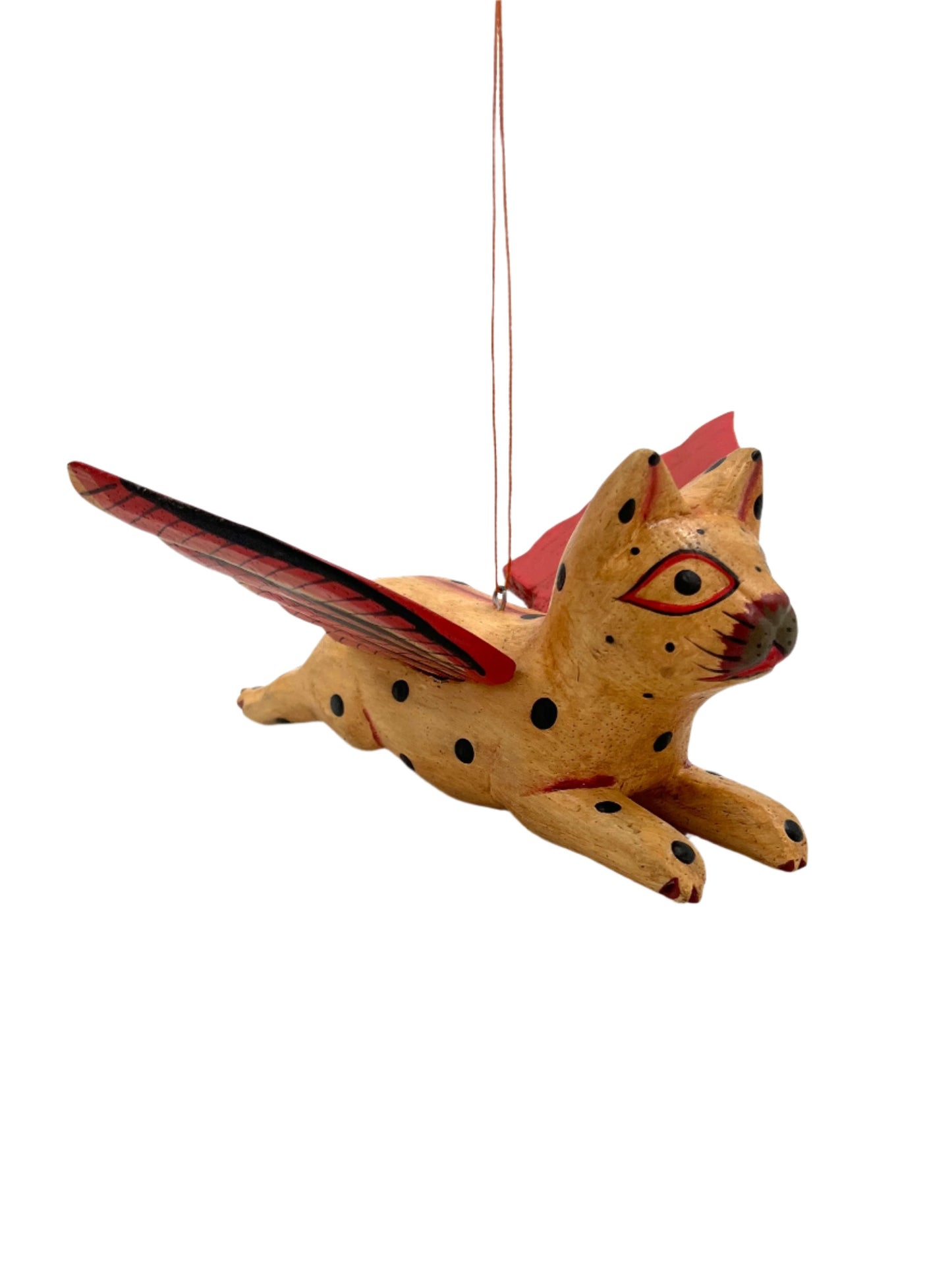 Mini Flying Kitty Spirit Chaser Tan & Black Polka Dot