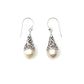 Sterling Silver Filigree Drop Pearl Earrings