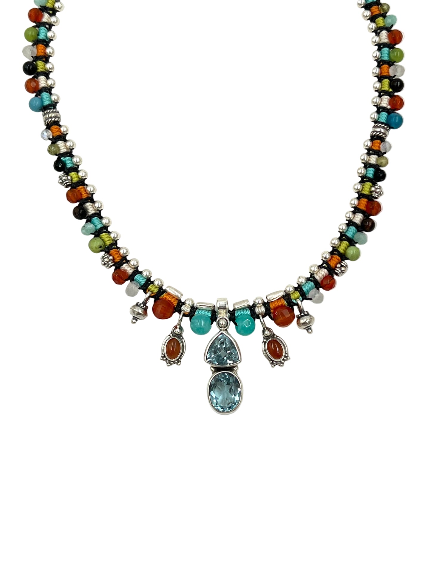 Macrame Blue Topaz Necklace