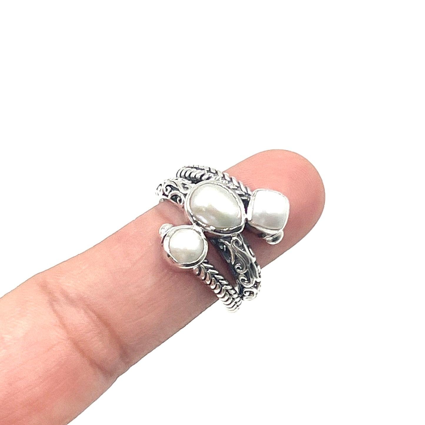 Sterling Silver Triple Gemstone Rings