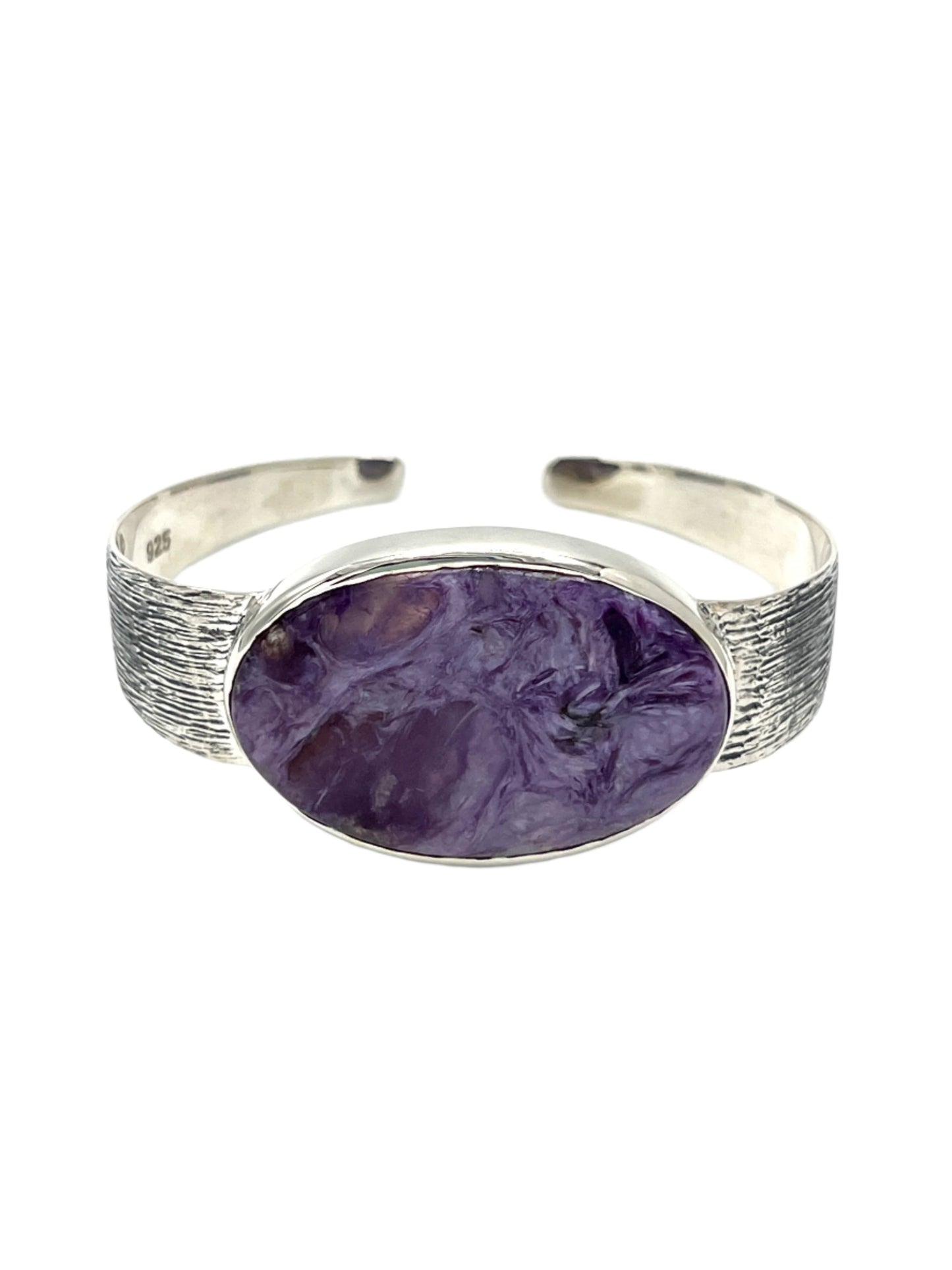 Silver Charoite Oval Cuff