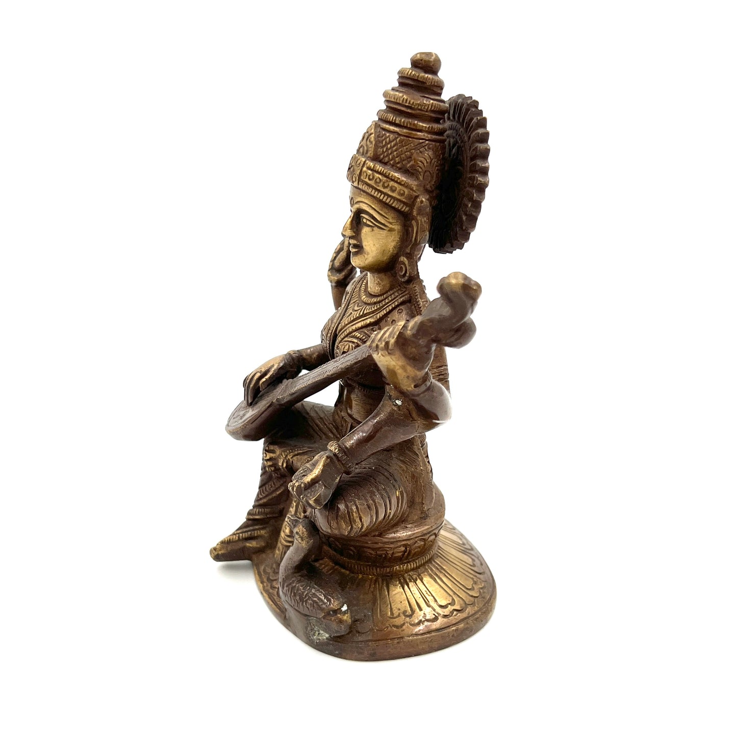 Hand Finished Brass Saraswati Statue