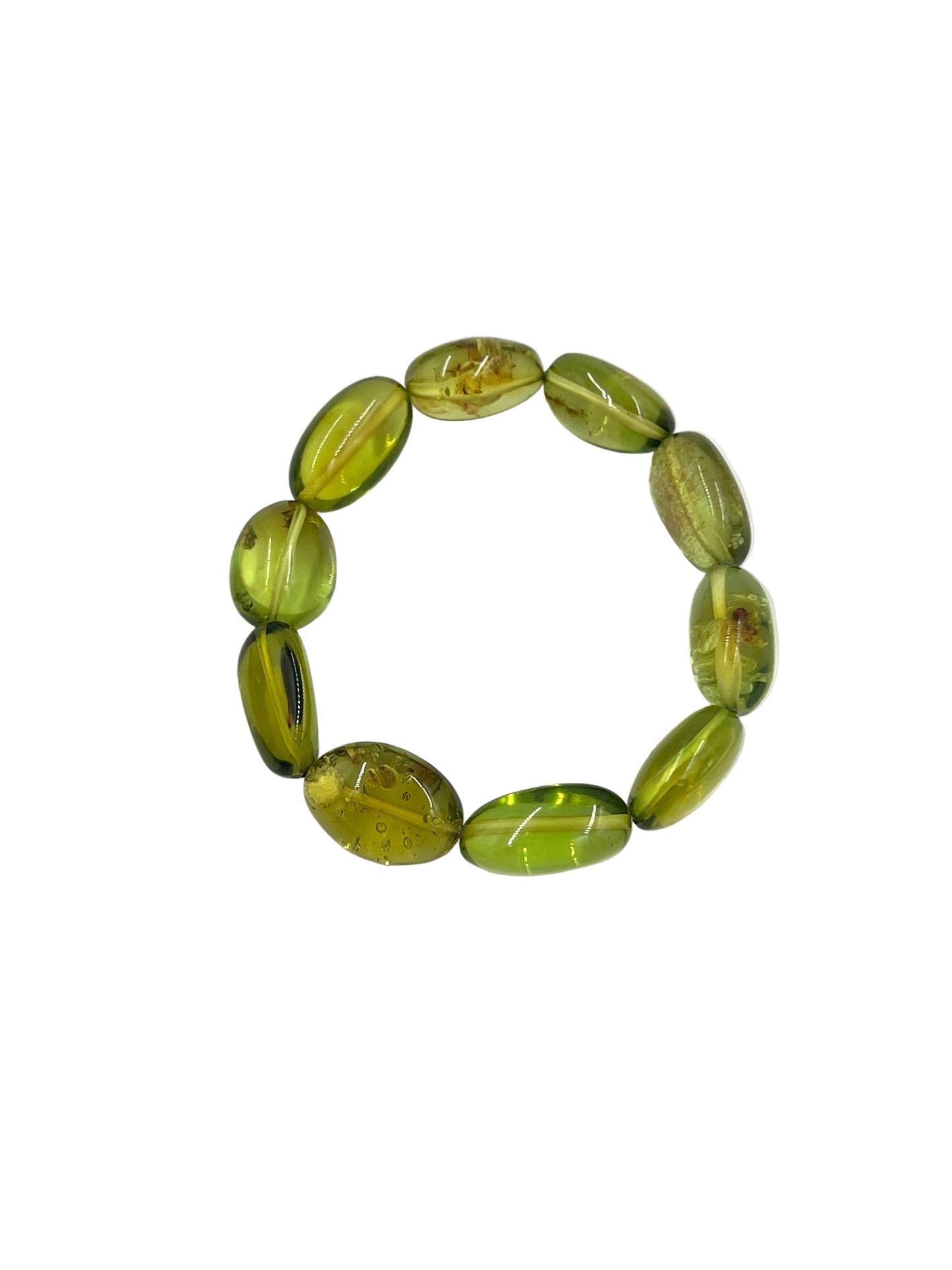 Green Amber Beaded Bracelets