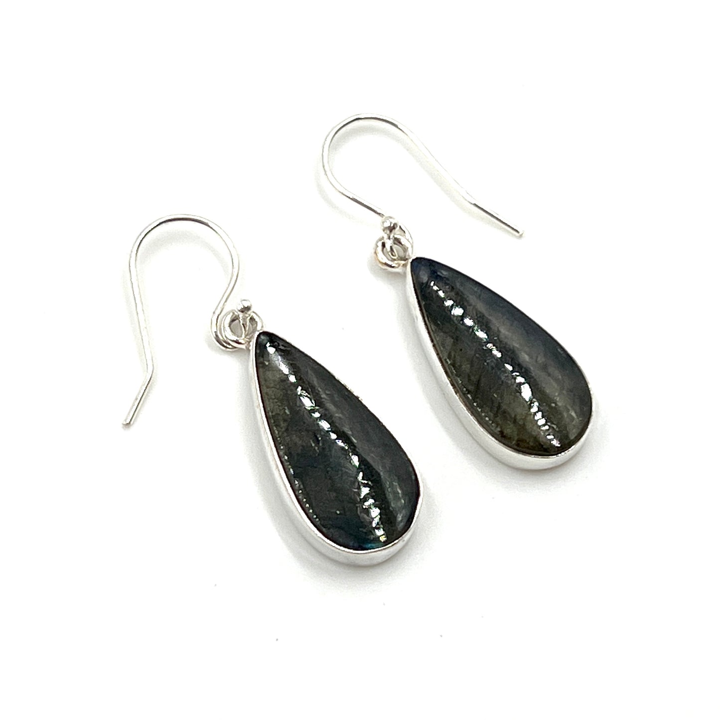 Sterling Silver Teardrop Labradorite Earrings