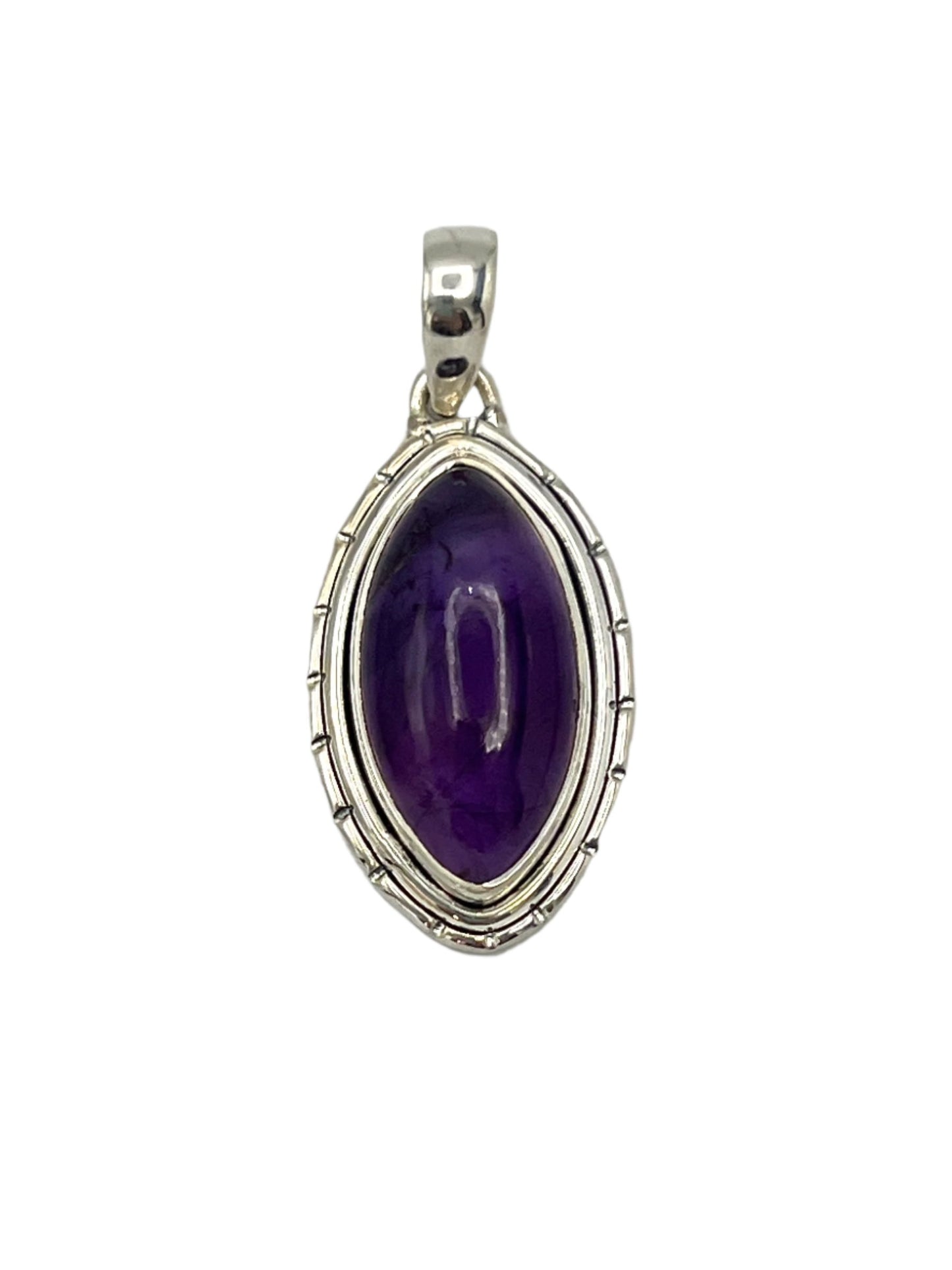 Sterling Silver Marquise Amethyst Pendants