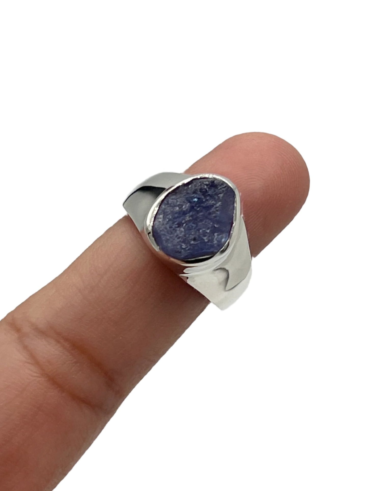 Sterling Silver Raw Tanzanite Rings