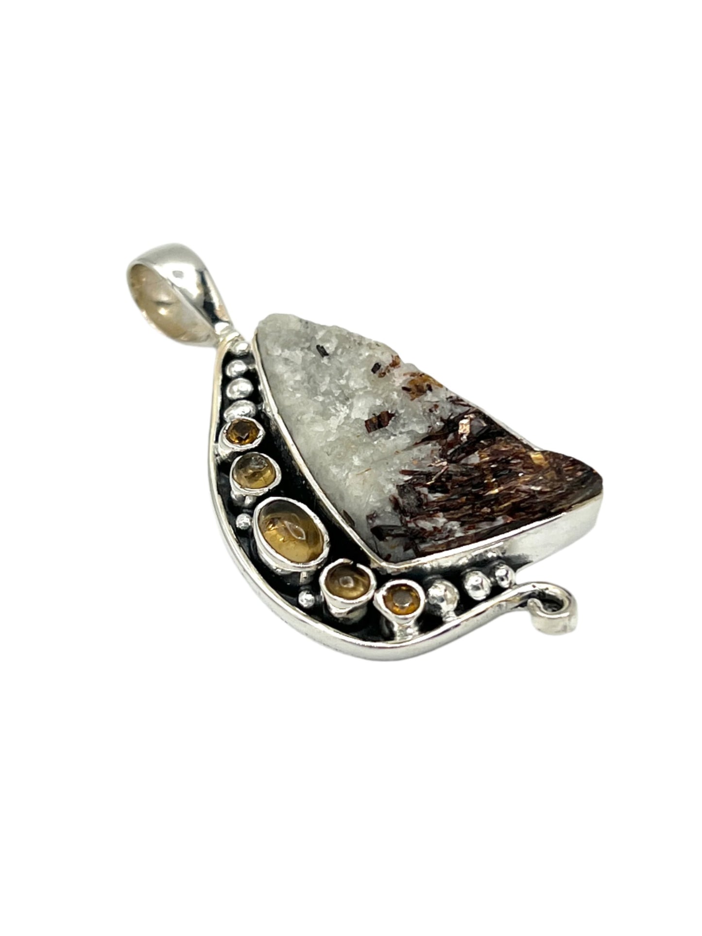 Silver Astrophyllite & Gemstone Pendants