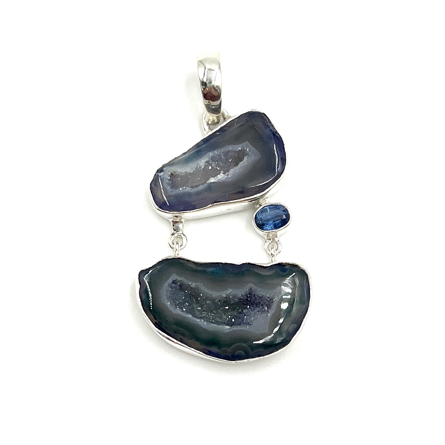 Blue Druzy Agate Pendants