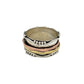 Silver Multi Metal Wavy Beaded Spinner Ring