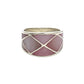 Sterling Silver Shell Large Geometric Ring