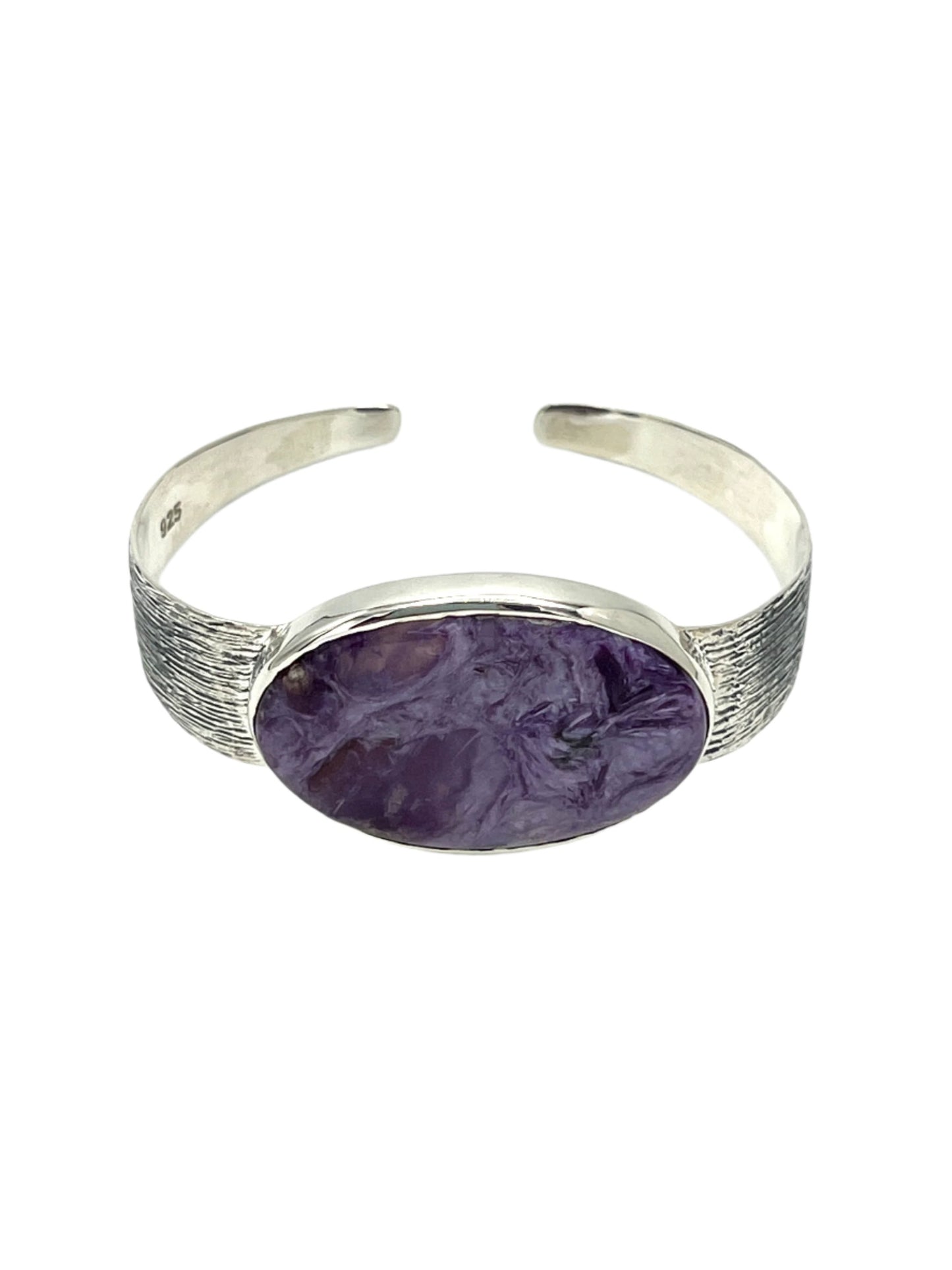 Silver Charoite Oval Cuff