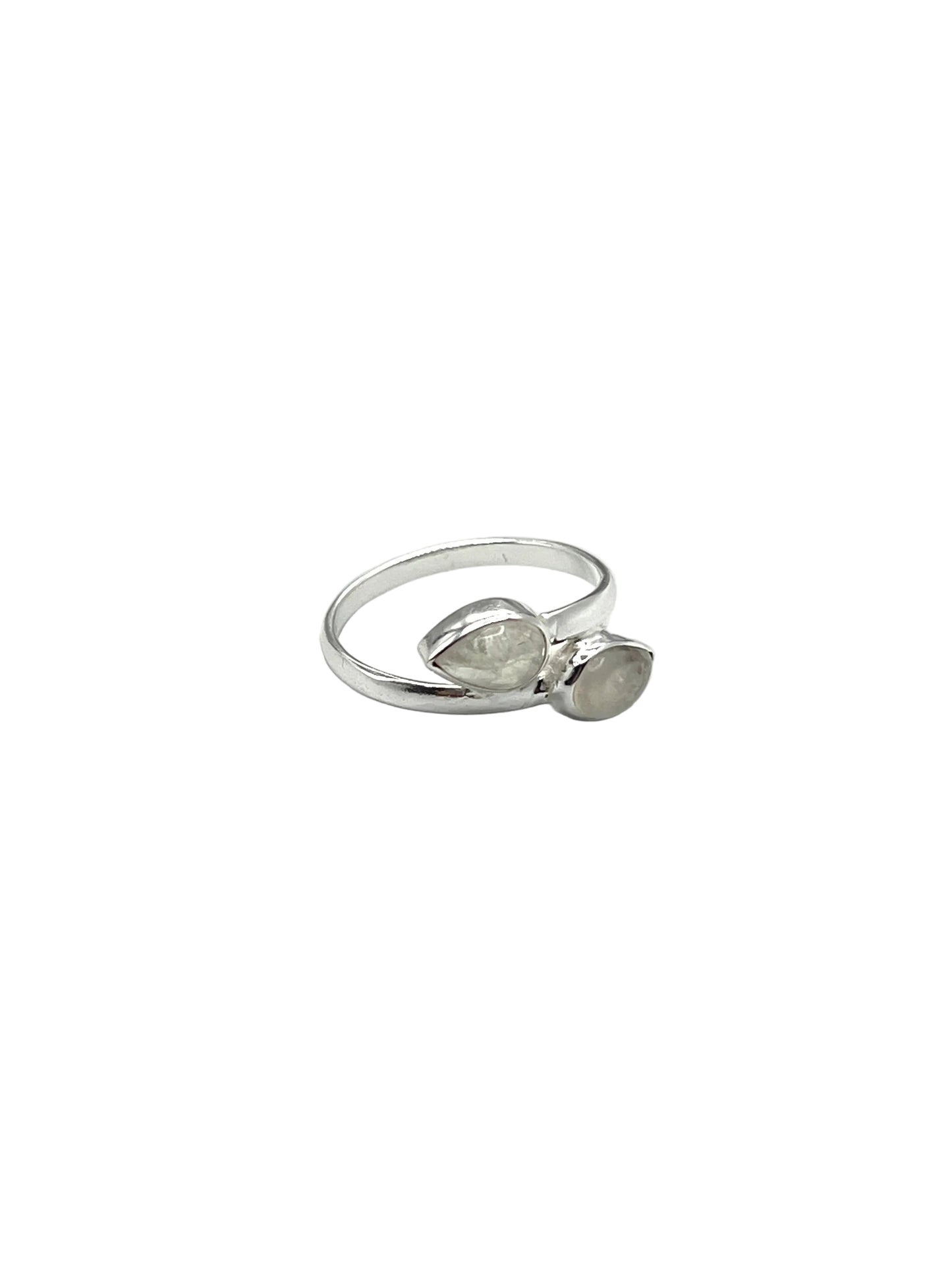 Double Teardrop Gemstone Rings