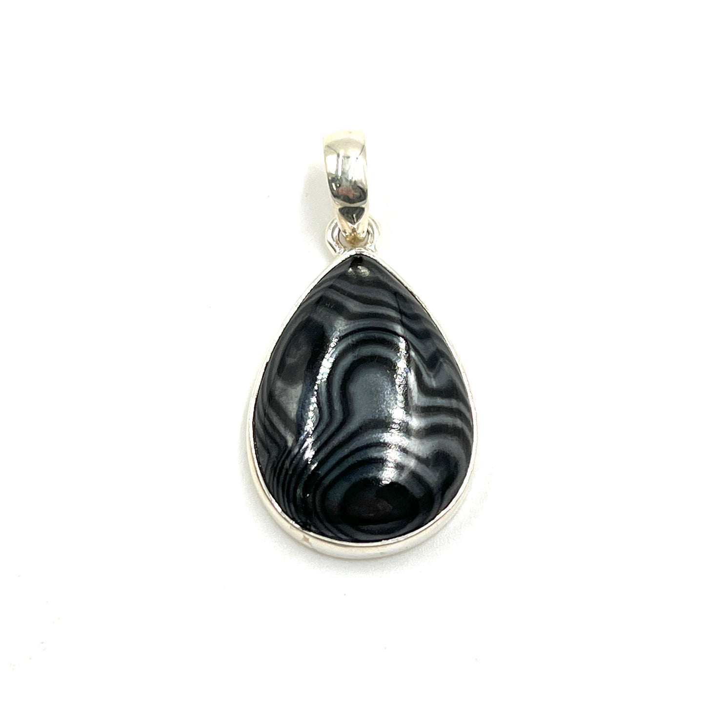 Psilomelane Teardrop Pendants