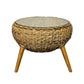Seagrass & Banana Leaf Weaved Glass Table
