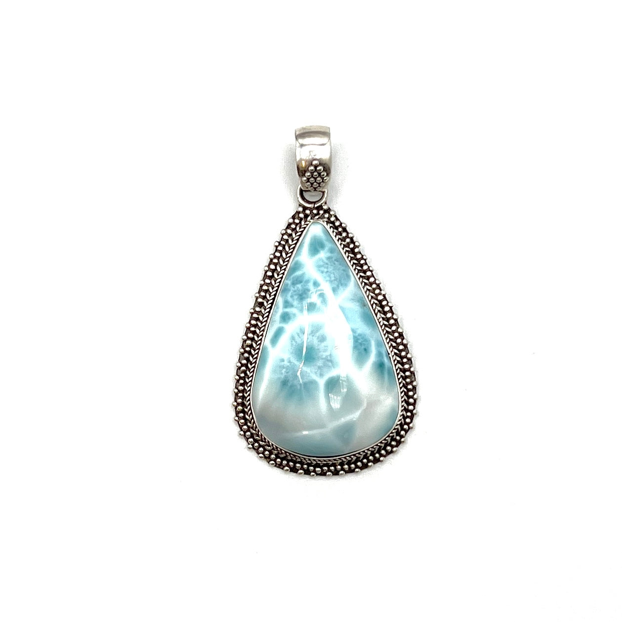 Sterling Silver Larimar Teardrop Pendants