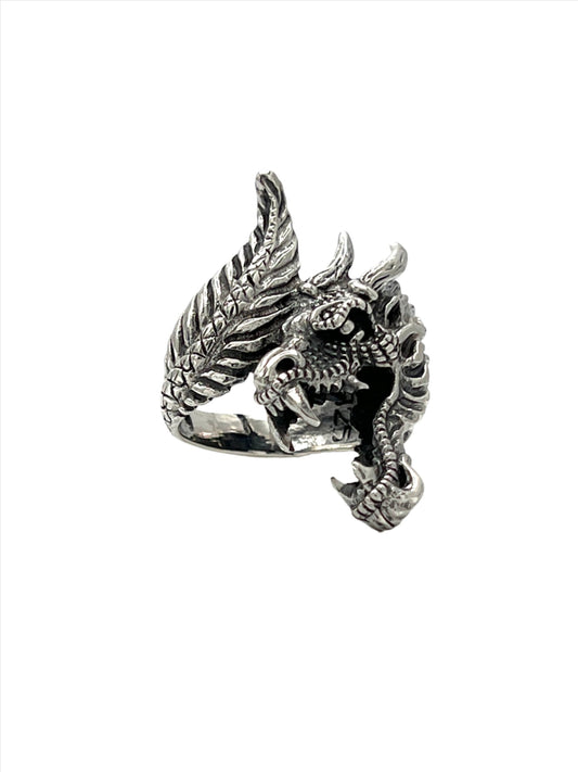 Sterling Silver Dragon Ring