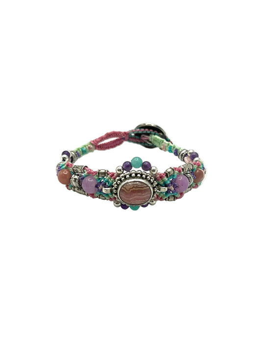 Macrame Rhodochrosite Bracelet