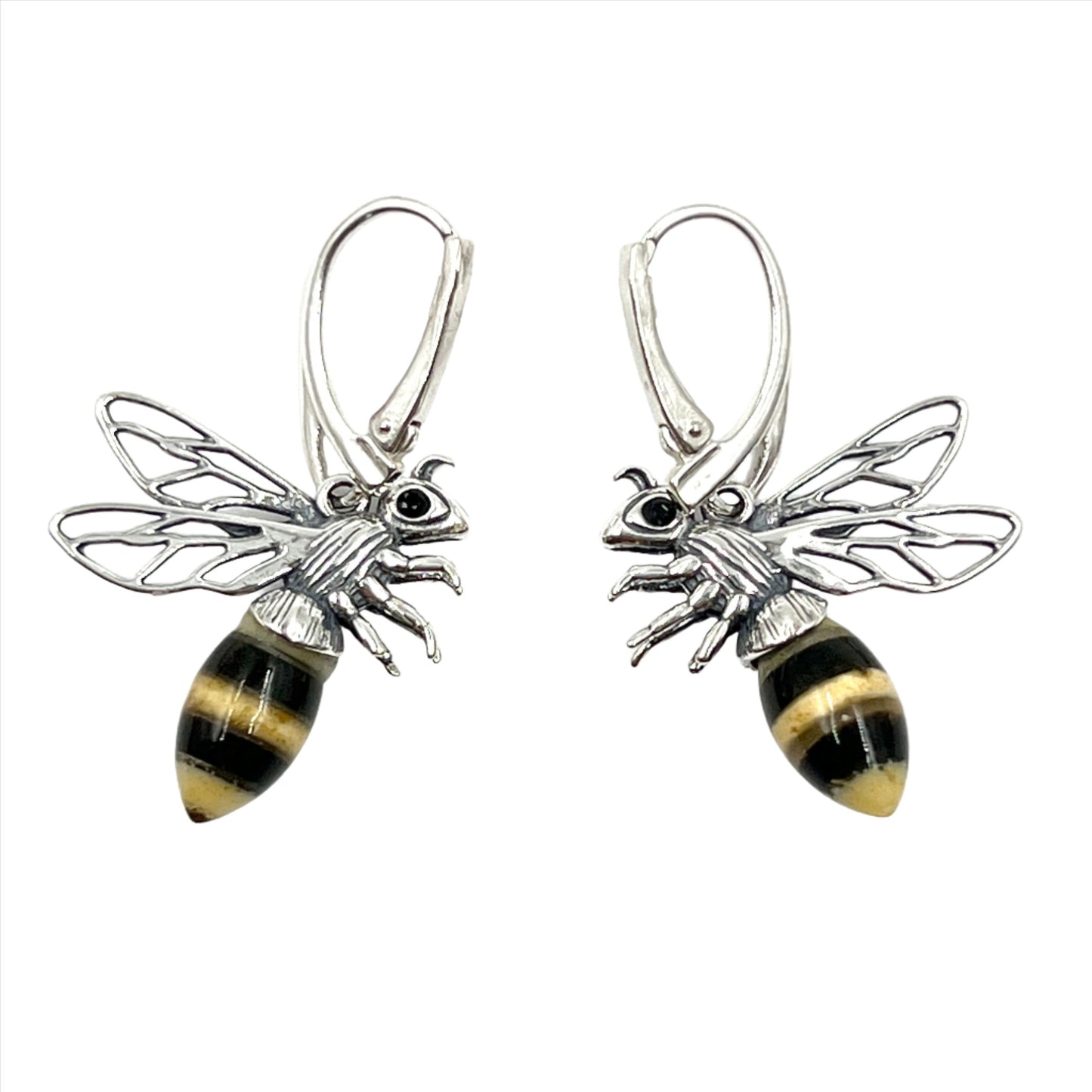 Amber Bee Dangle Earrings