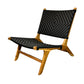 Black Rattan Teakwood Chair