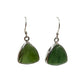 Silver Jade Trillion Earrings