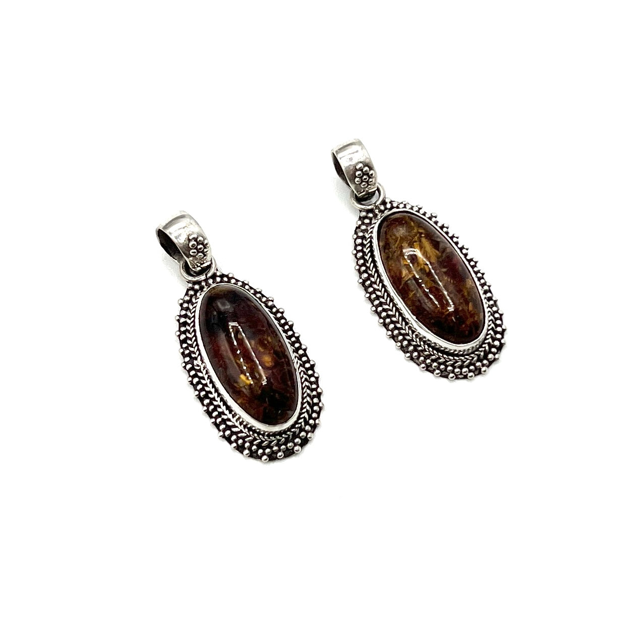 Sterling Silver Pietersite Oval Pendants