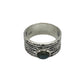 Sterling Silver Oval Labradorite Flower Band Ring