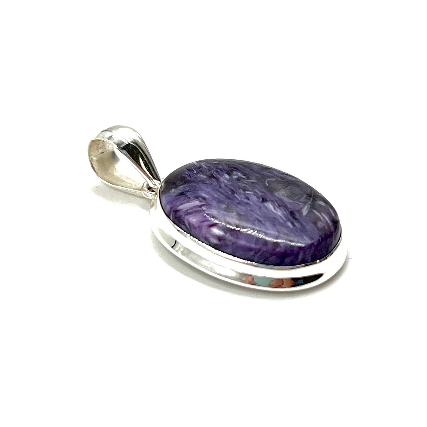 Sterling Silver Charoite Oval Pendants