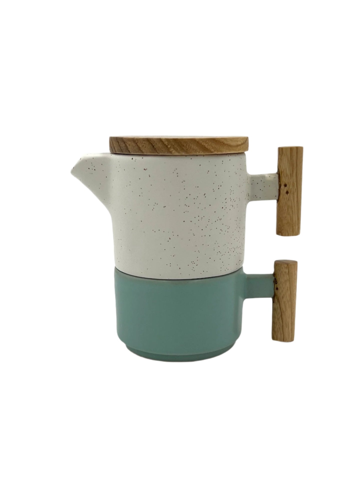 Ceramic Stackable Tea Pot & Cup