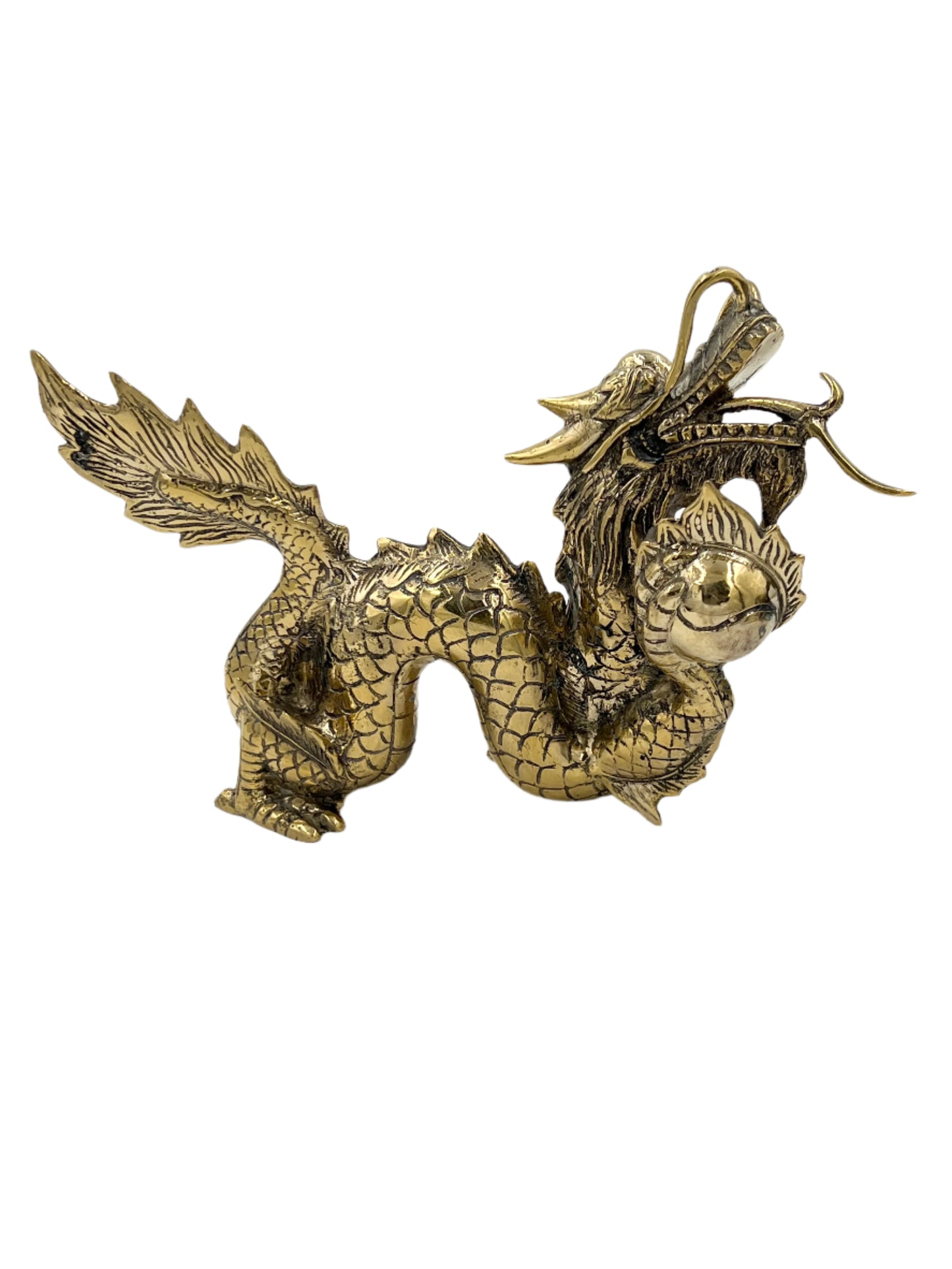 Bronze Dragon & Ball Statue