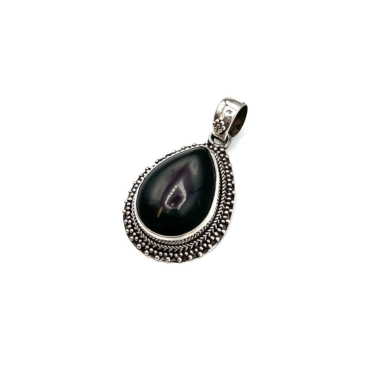 Sterling Silver Rainbow Obsidian Teardrop Pendants