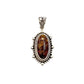 Sterling Silver Beaded Long Oval Pendants