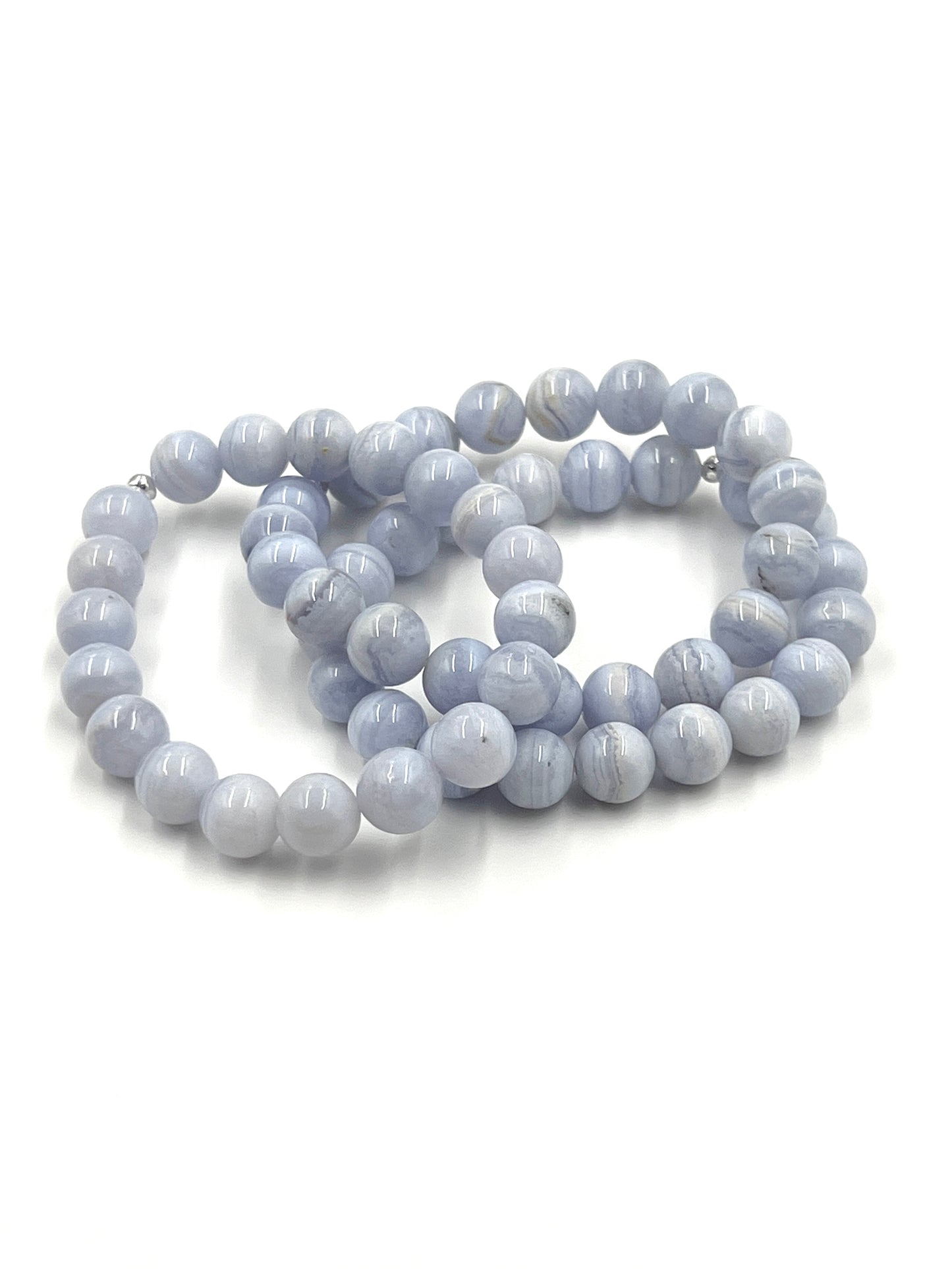 Blue Lace Agate Beaded Bracelets