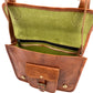 Camel Leather Cross Body Messenger Bag