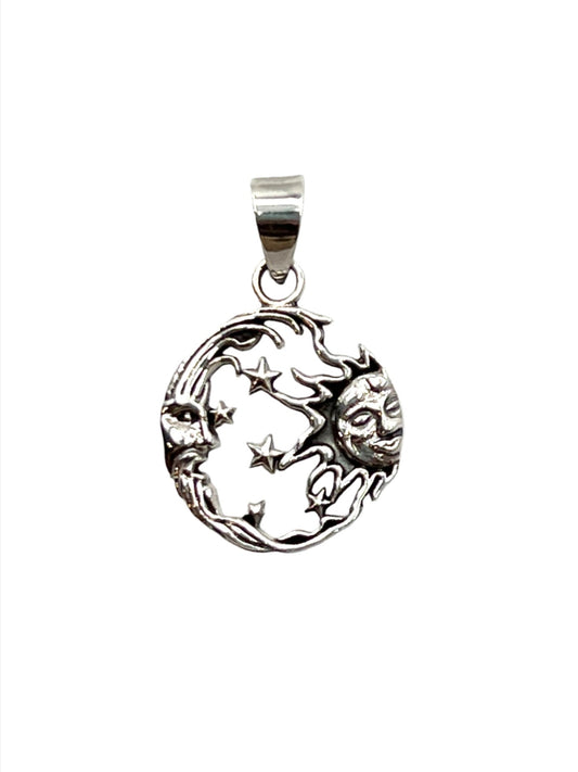 Sterling Silver Moon & Sun Pendant