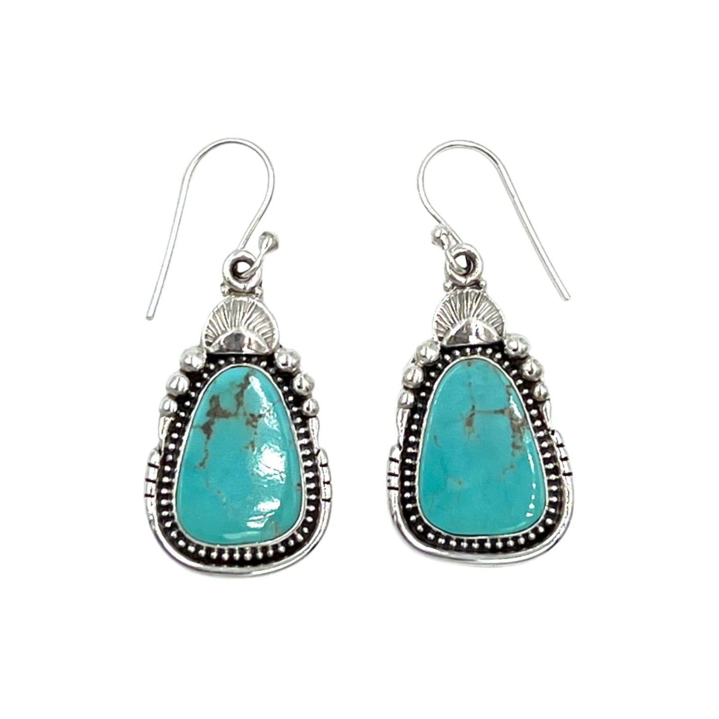 Sterling Silver Turquoise Teardrop Earrings