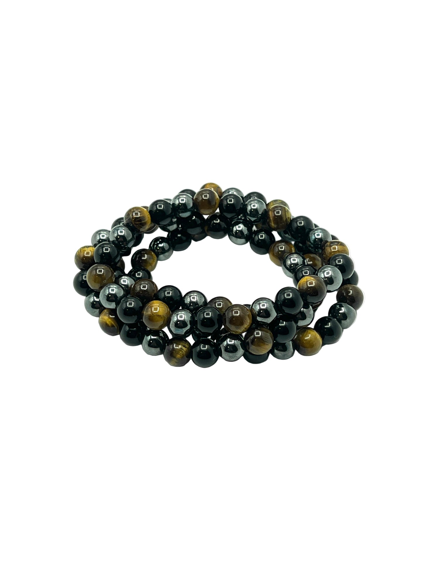 Tigers Eye, Hematite & Onyx Bracelets Stretchy Bracelets