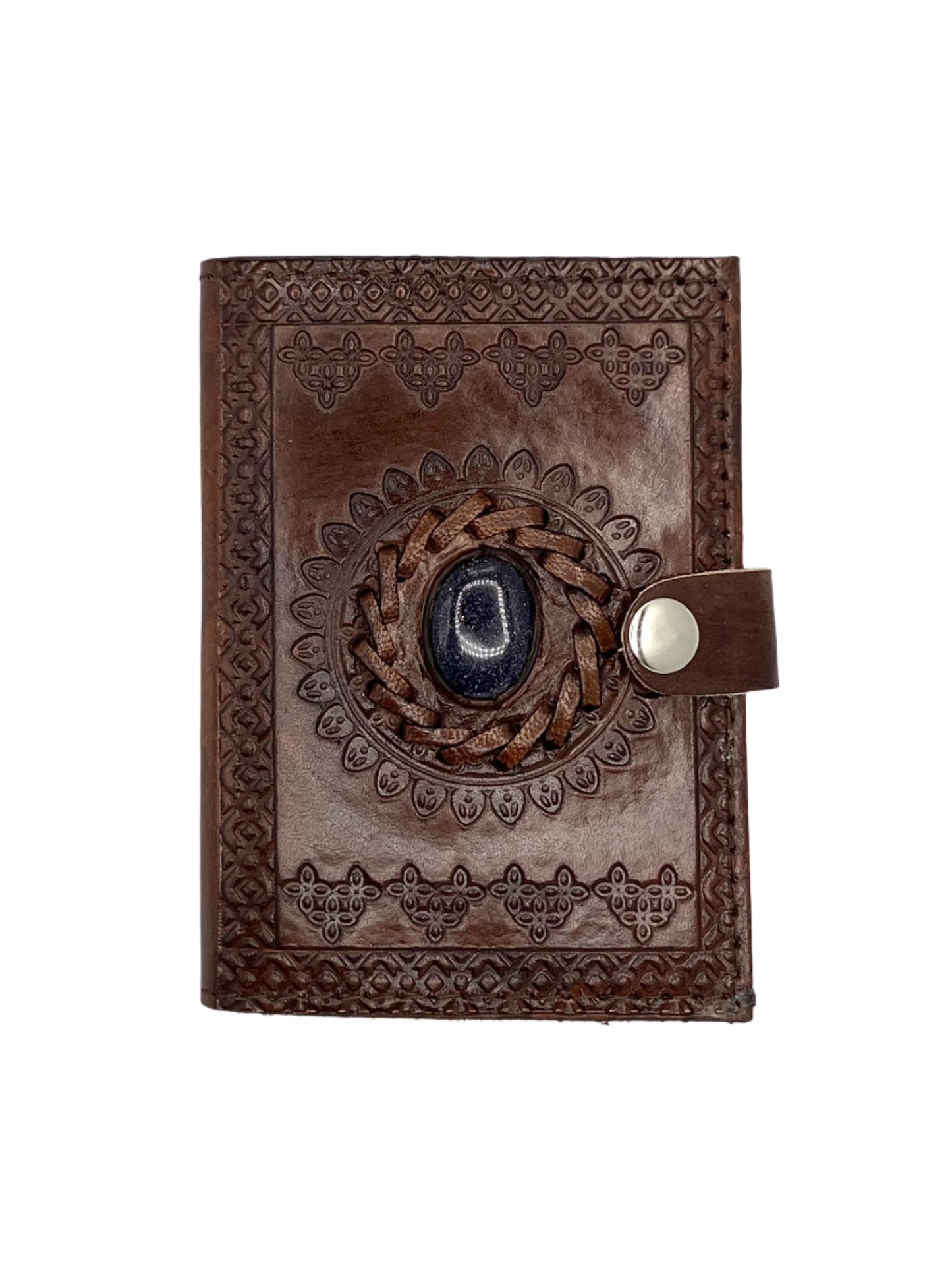 Camel Leather Gemstone Journal | Mandala | 5" x 3.5" x 1/2"