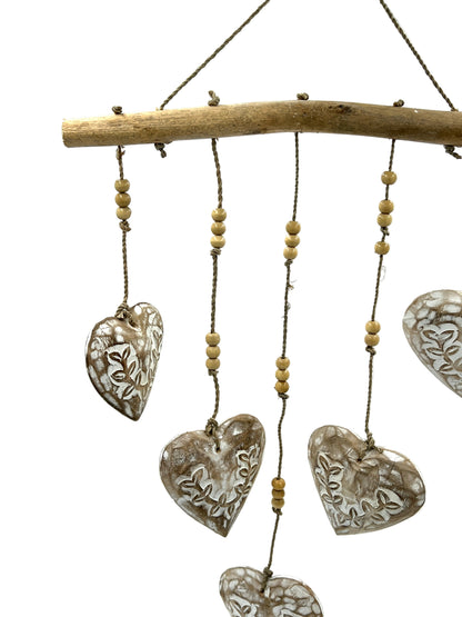 Wood Heart Mobiles