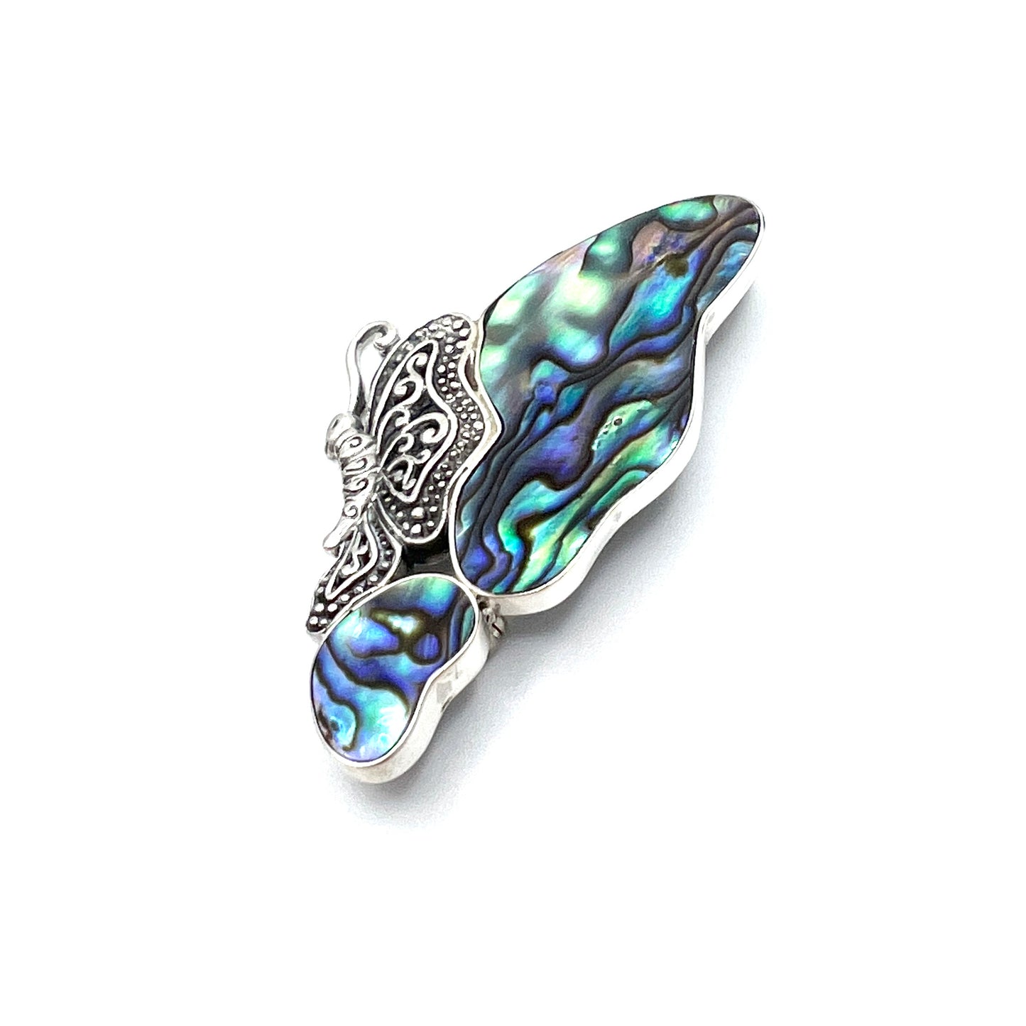 Sterling Silver Abalone Butterfly Pendant/Brooch