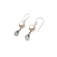 Sterling Silver Pearl & Blue Topaz Earrings