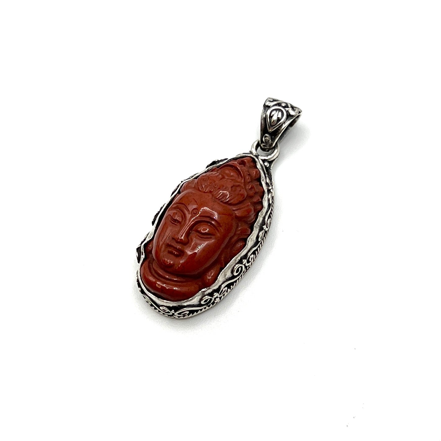 Red Jasper & Opal Quan Yin Pendants