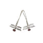 Silver Gemstone Dragonfly Earrings
