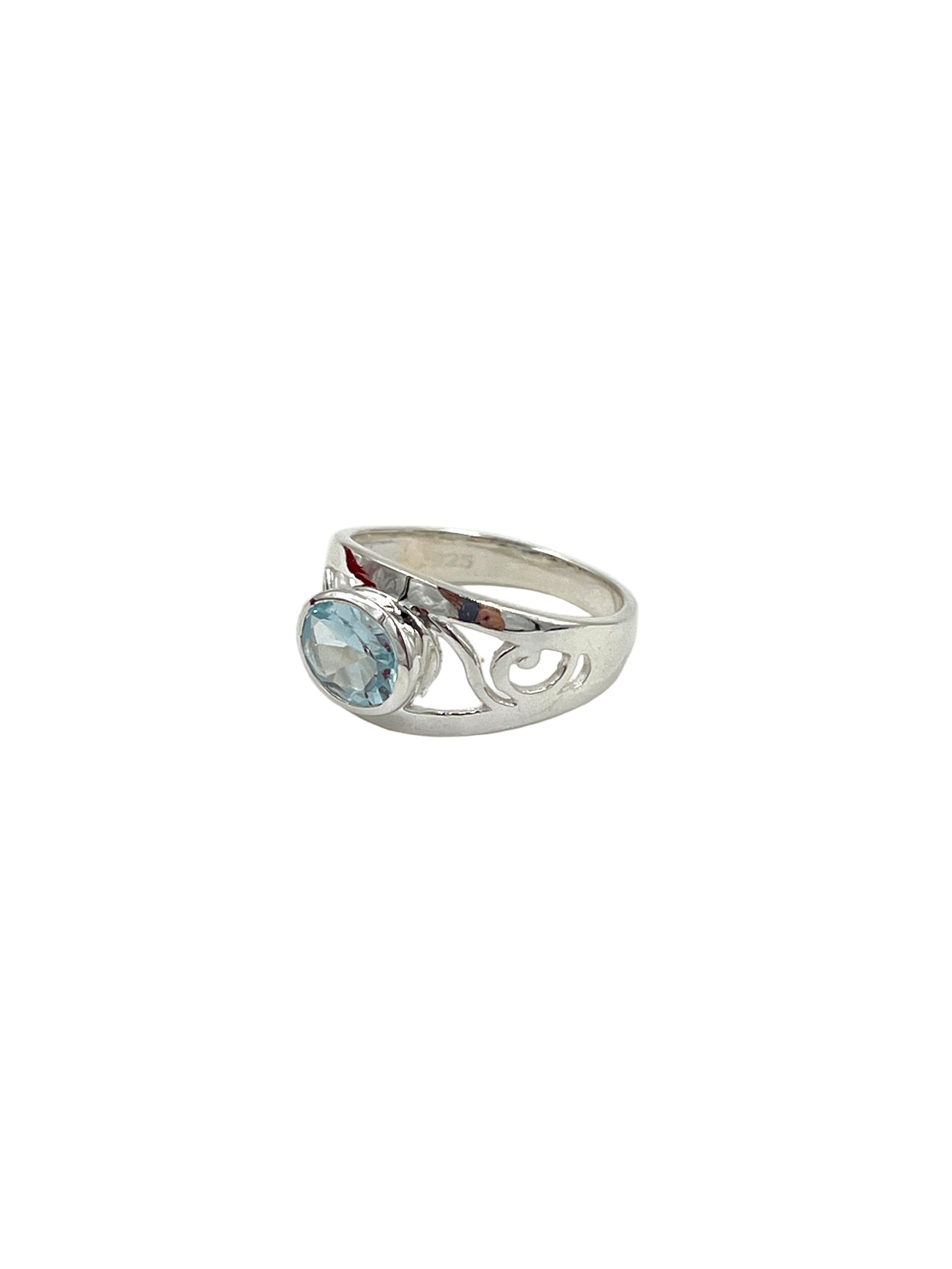Oval Blue Topaz Ring