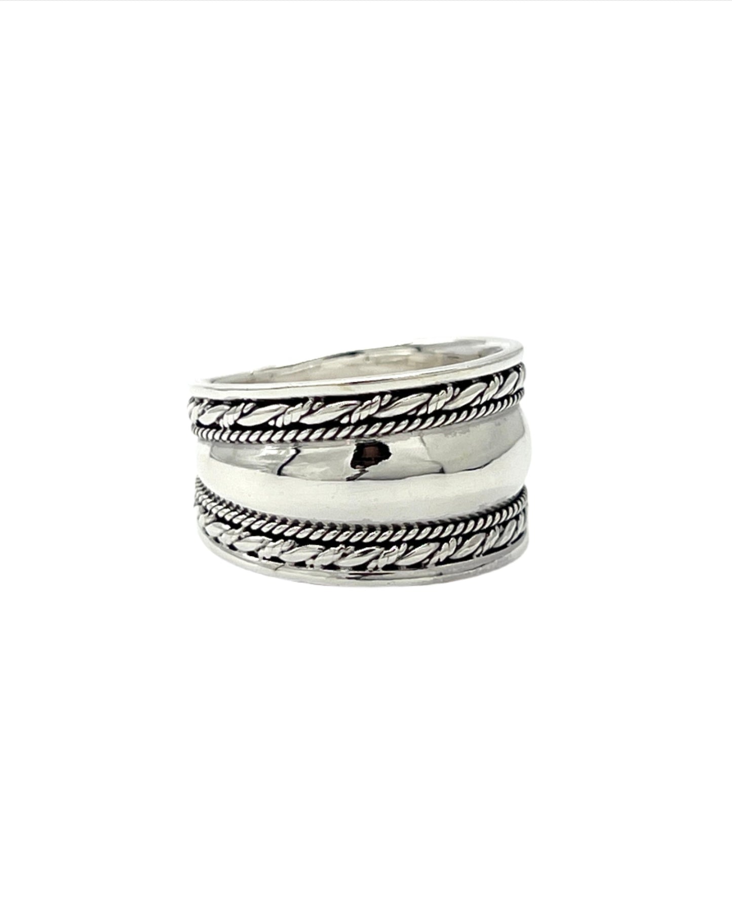 Sterling Silver Simple Thick Braided Ring