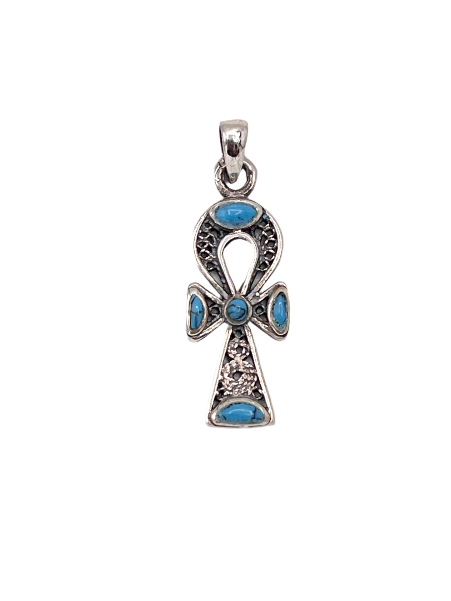 Silver Filigree Ankh Pendants