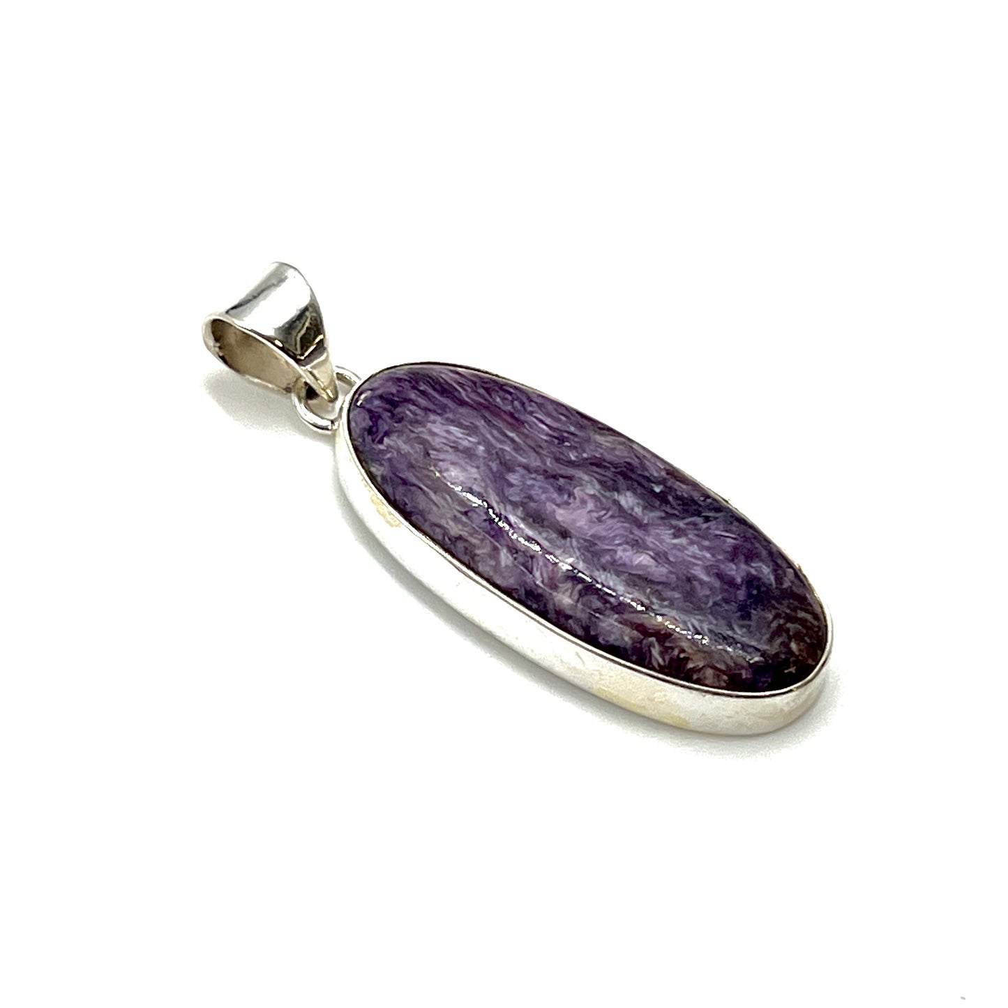 Sterling Silver Charoite Oval Pendants