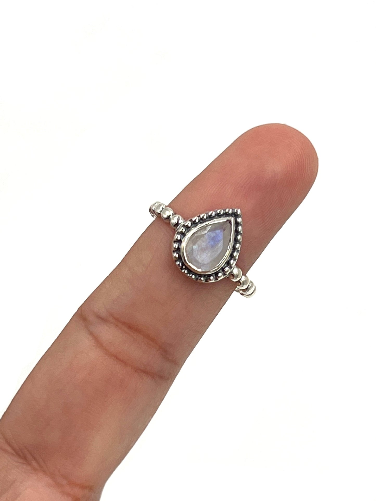 Teardrop Gemstone Beaded Ring