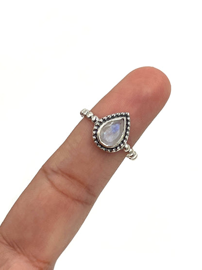 Teardrop Gemstone Beaded Ring
