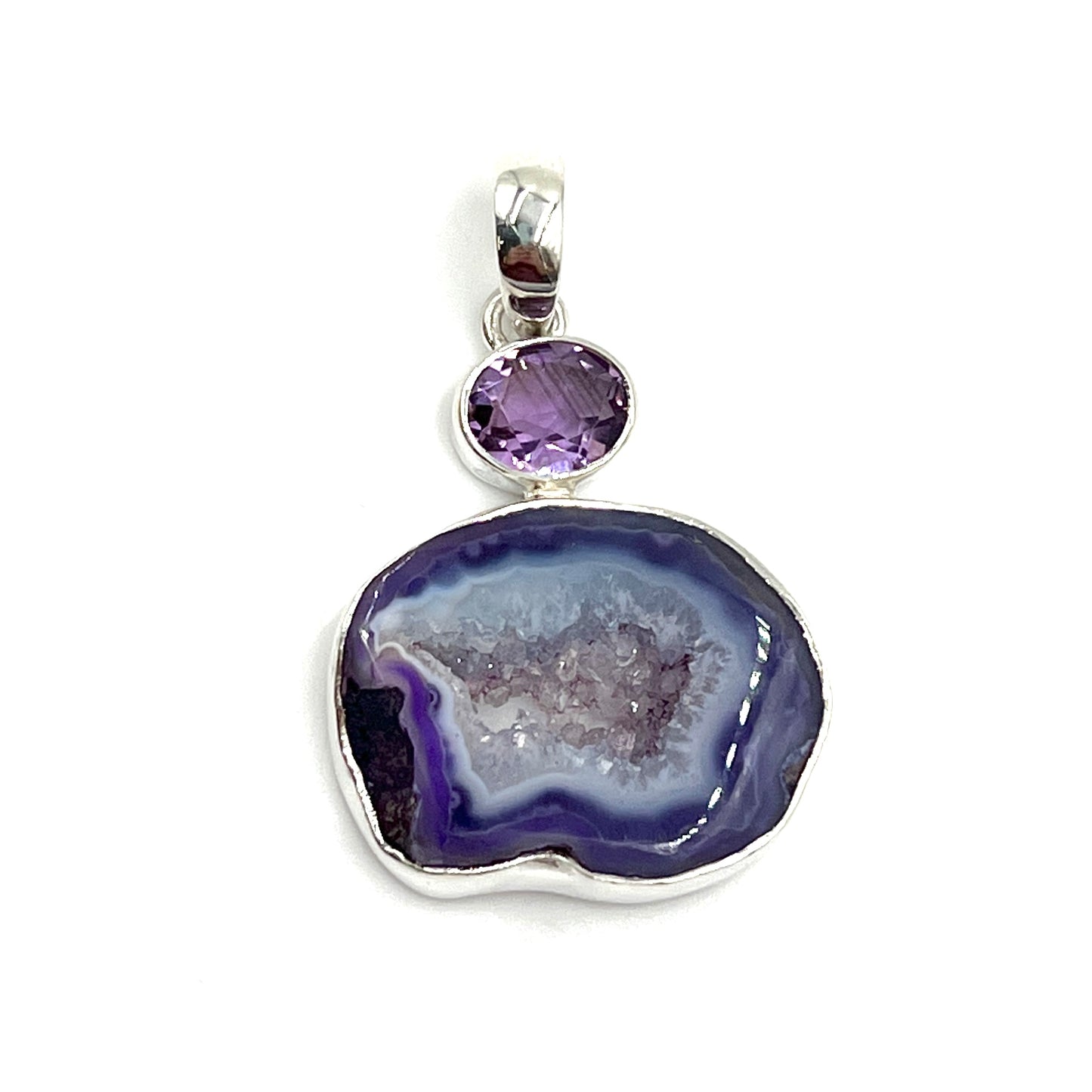 Purple Druzy Agate Pendants